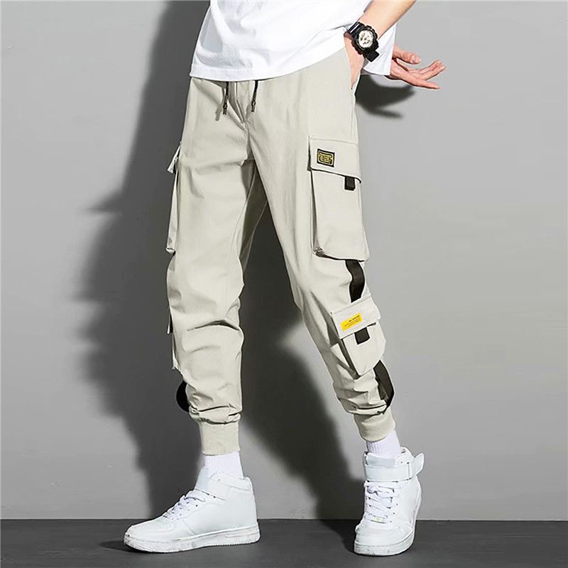 New Hip Hop Joggers Cargo Pants Men Harem Pants Multi-Pocket Ribbons Man Sweatpants Streetwear Casual Mens Pants_voghion.com