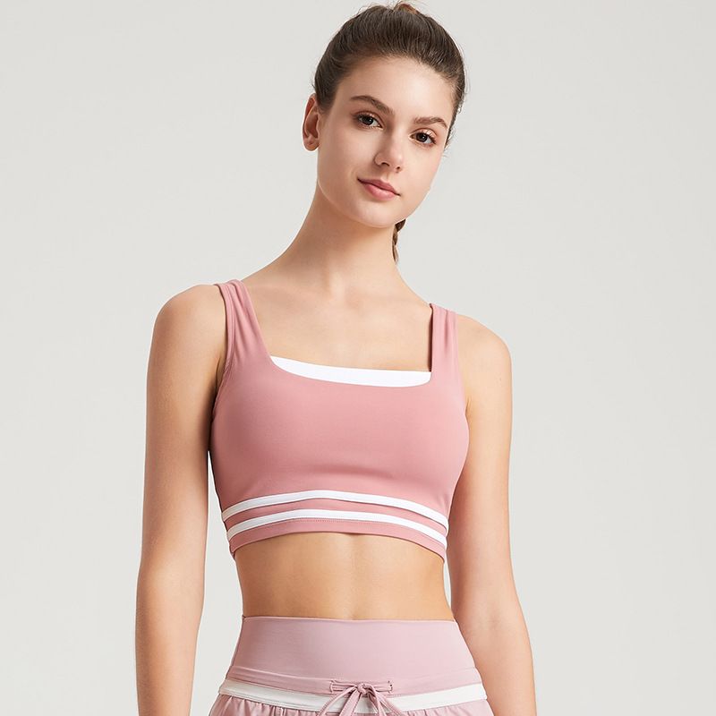 LazyZoom Short Tank Top With Removable Breathable Chest Pads For Running, Fitness, High-Intensity Sports, Tight-Fitting Quick-Dry_voghion.com