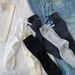 Solid-Color Cotton Bow Versatile Mid-Calf Socks_voghion.com