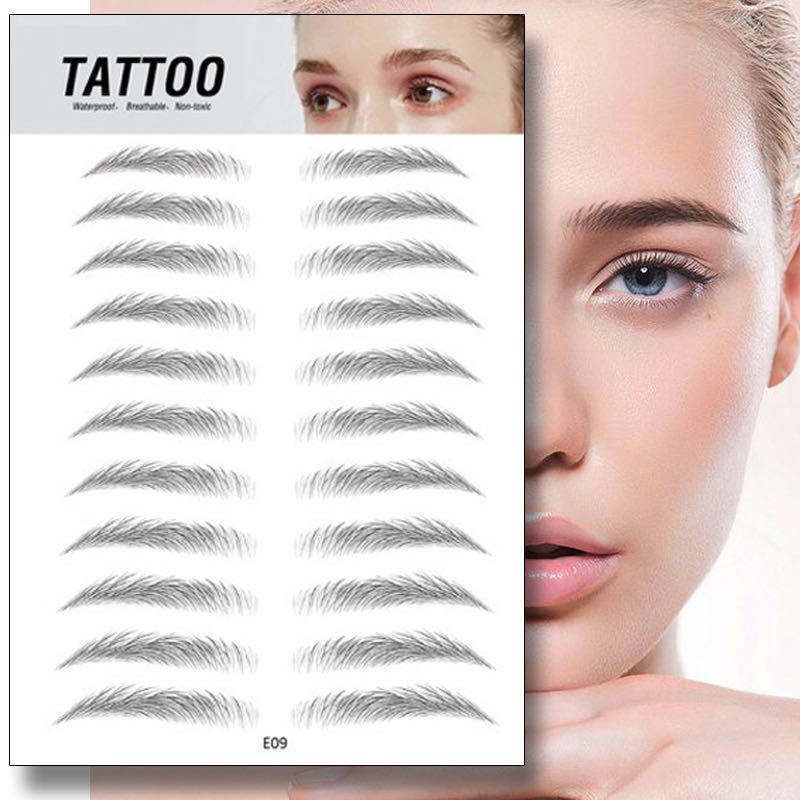 Hair-like Eyebrow 4D Tattoo Sticker False Eyebrows Waterproof Lasting Eye Makeup Water-based Eye Brow Stickers Henn_voghion.com
