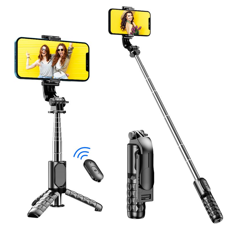 Tripod with detachable wireless remote control, mini 4-in-1 expandable portable selfie stick and mobile phone_voghion.com