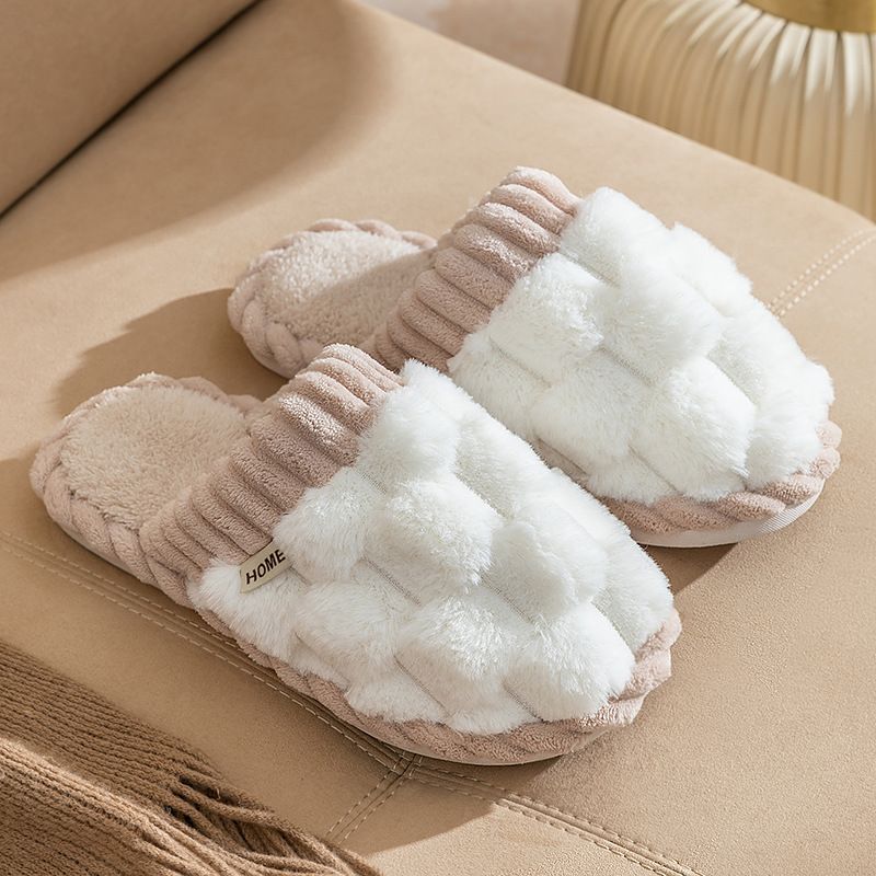 Høst og vinter nye bomullstøfler kvinnelige hjemmekjære innendørs hjem sklisikre varme fluffy mopp mann_voghion.com