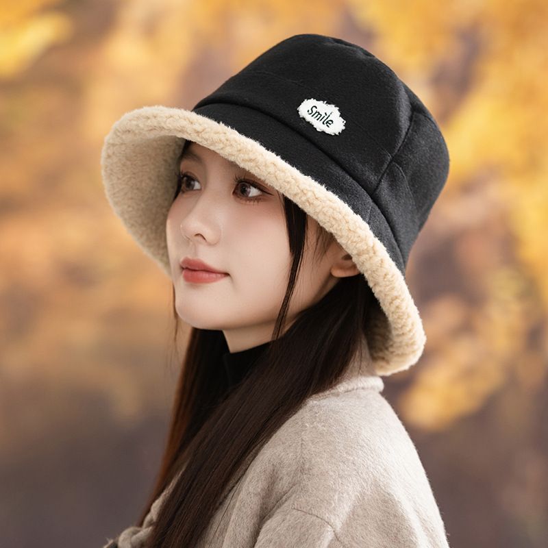 Cappello da pescatore in stile giapponese, nuovo, spesso, in peluche, con sorriso, per autunno e inverno, antivento, caldo e versatile_voghion.com