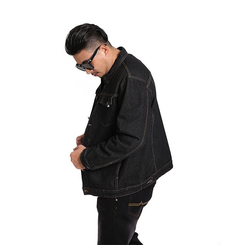 Grote maten herenkleding Fat Tooling-jas Heren Trendy merk Losse plus dikke plus size spijkerjas Herenjas Cross-border_voghion.com