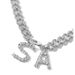 Diamond Studded Letter Necklace, Simple, Atmospheric, Personalized, Trendy Chain, Internet Celebrity Temperament,_voghion.com