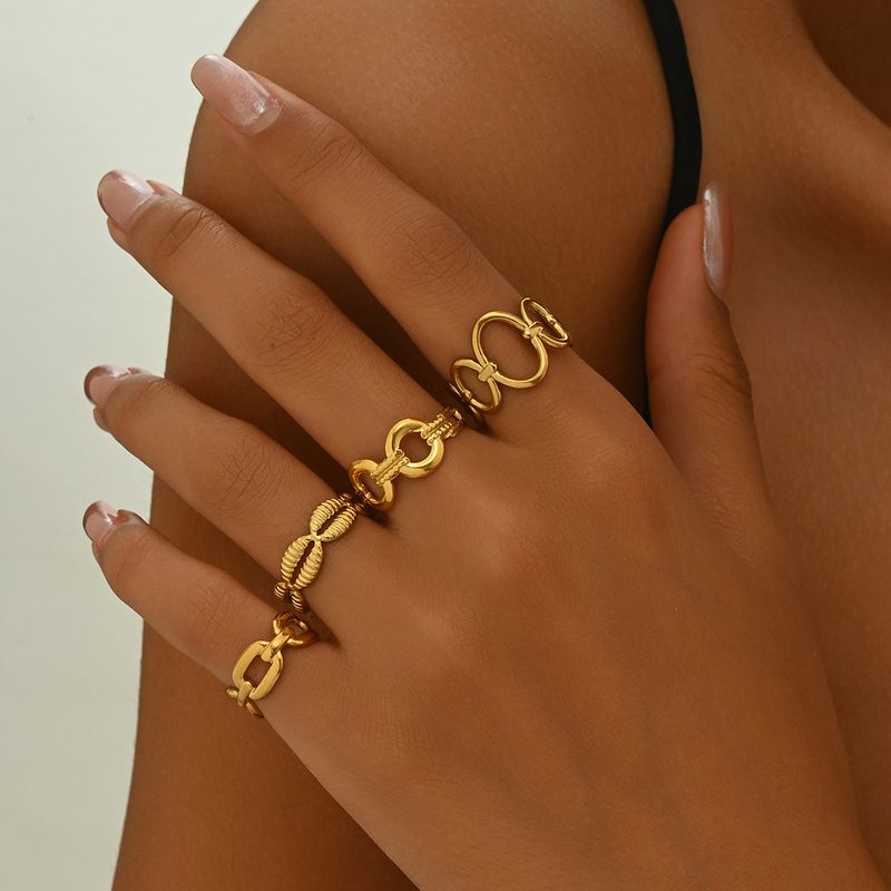 Modisches Damen-Set mit personalisierter geometrischer Muschelform und verstellbarem Öffnungsdesign, Zeigefingerring_voghion.com