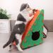 Triangular Scratching Vertical Wear-Resistant Non-Shedding Felt Bed Integrated Cat Claw Grinding Board Climbing Mat_voghion.com