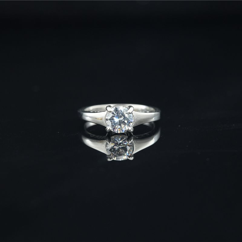 Moda estilo coreano aço titânio para mulheres anel de diamante moissanite joia de casamento proposta presente simples elegante_voghion.com