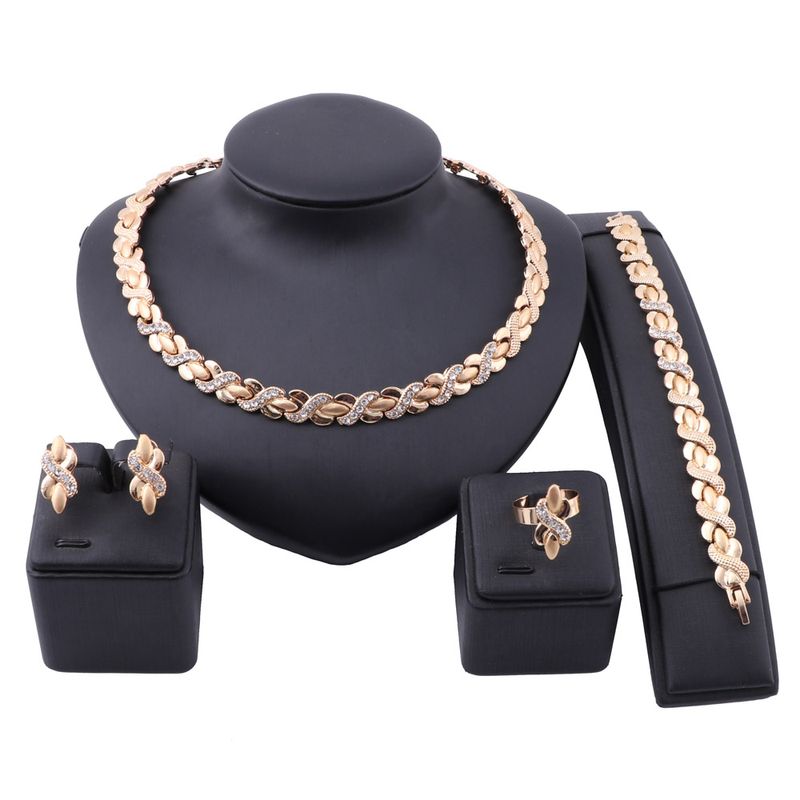 Statement Jewelry Set Brand Dubai Gold Silver Color Necklace Jewelry Sets  Nigerian Wedding Woman Accessories set_voghion.com