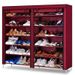 Metal Shoe Rack – Modern Double-Layer Shoe Organizer With Dust-Proof Design, Stackable & Expandable (Espresso/Charcoal/Dalmatian Color Options)_voghion.com
