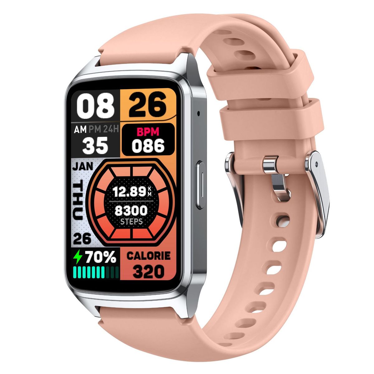 Inteligentne zegarki Baiyimei P121 1,57-calowy inteligentny zegarek z pomiarem tętna, monitorowaniem poziomu tlenu we krwi, sportowym zegarkiem Bluetooth i funkcją połączeń telefonicznych_voghion.com