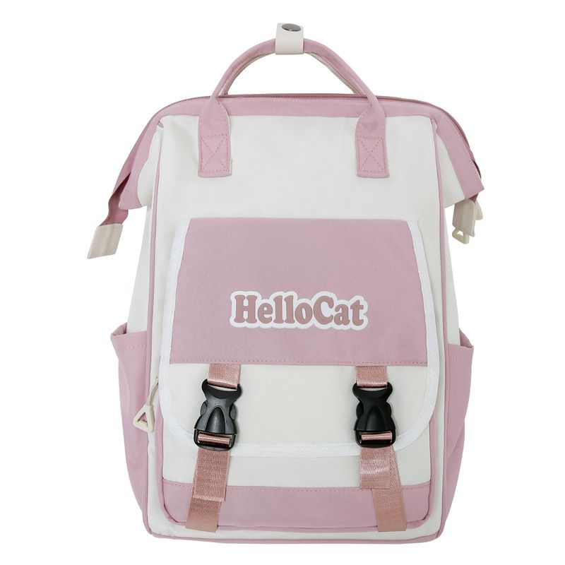 Kids Backpacks College Style Contrast Color Student Backpack Female New Forest Style Small Fresh Backpack Popular Nylon Backpack_voghion.com