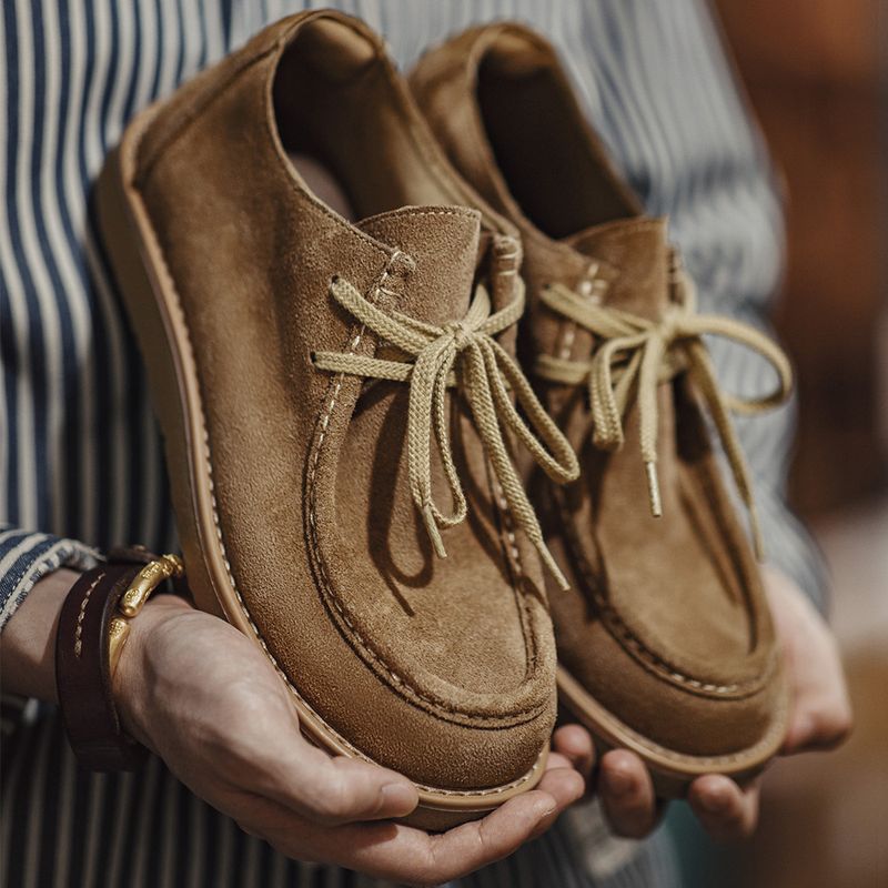 Ma Deng Mo Ka Xin Kangaroo Men's Autumn New Style Maillard Leisure Le Fu Soft Bottom Versatile Real Leather Shoes_voghion.com