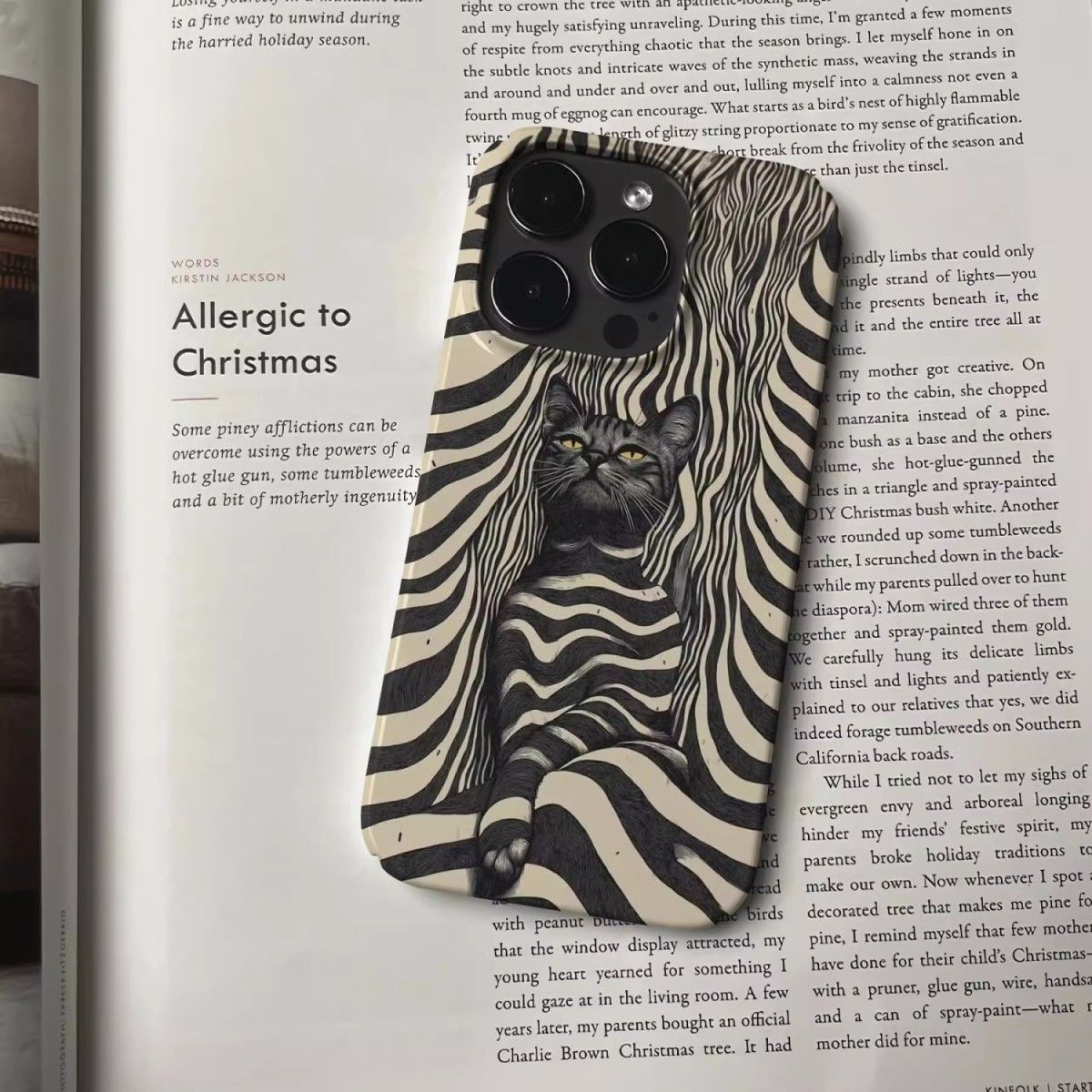 Artistic Psychedelic Cat Shadow 16 Phone 15 Pro Max Light 14 Personality 13 Niche 12/11 Hard Case_voghion.com