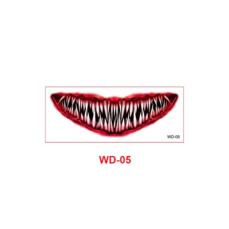 Halloween neue Horror Horror Big Mouth Tattoo Aufkleber Party Maskenball temporäre Gesichtsaufkleber_voghion.com