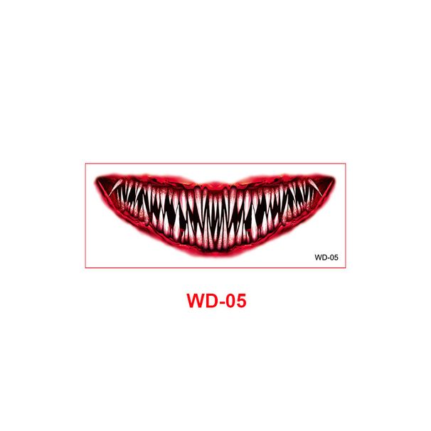Halloween neue Horror Horror Big Mouth Tattoo Aufkleber Party Maskenball temporäre Gesichtsaufkleber_voghion.com