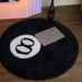 Velvet Thickened Anti-Slip Absorbent Bath Mat Black Octagonal Bathroom Mat_voghion.com