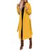 Elegant Long Sleeve Belted Wool Coat For Women – Timeless Trench Style With Notched Lapel, Versatile Pure Color Outerwear For Autumn & Winter_voghion.com