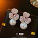 Damenohrringe Perlenohrringe Nischendesign funkelnde Diamantblumen-Temperamentohrringe für Frauen 2023 neue Ohrringe High-End_voghion.com