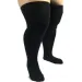 Oberschenkelhohe Socken Für Damen, Übergröße, Strümpfe, Übergroße Damen-Kniestrümpfe, Große Große Lange Weiße Socken, Schwarz Gestreift, 3XL_voghion.com