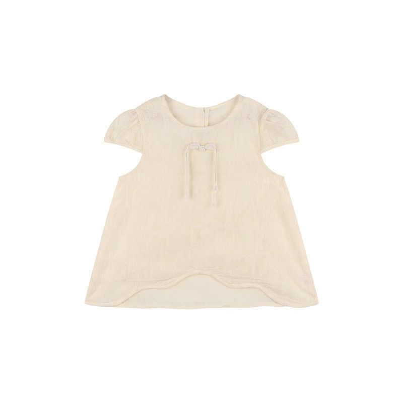Ropa para niños, blusas para niñas, nuevas camisetas de manga corta con bordado de estilo chino y botones para niños_voghion.com