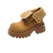 ShoeGlobe Vintage Flip-top Martin For Women 2025 Early Autumn New Single Thick-soled Two-way Short Trendy Yellow Boots_voghion.com