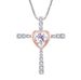 Collana con ciondolo a forma di cuore con croce e catena a maglie larghe, elegante collana a strati in argento sterling 925, gioielli ispirati all'amore e alla fede_voghion.com