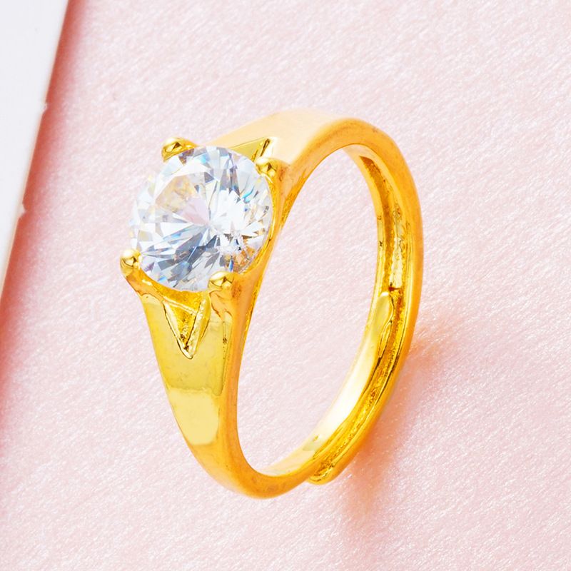 Vietnamesischer vergoldeter Zirkon neuer Stil simulierter Diamantring Xin Schmuckzubehör_voghion.com
