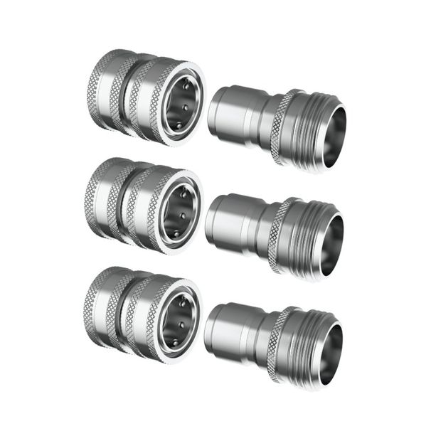 Raccordi in acciaio per giardino Quick 4 Connect 3x3 Connect Quick Garden Set 3 tubi flessibili solidi in acciaio inossidabile_voghion.com