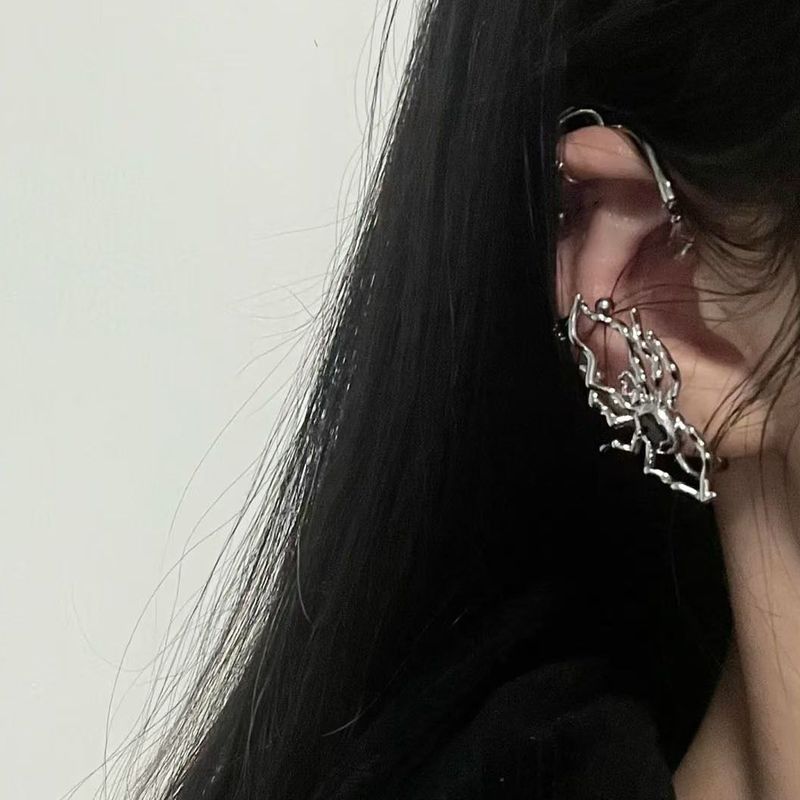 Zoete en coole spinnenoorbellen zonder oorpiercing, oorbotclip, donkere niche, hoogwaardige koude wind punk oorbellen_voghion.com