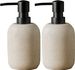 Beige Resin Soap Dispenser Set - Countertop Lotion Bottle_voghion.com
