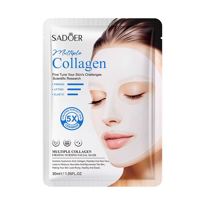 Maschera idratante riparatrice rassodante multi-collagene SADOER in inglese completo_voghion.com