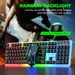 NG Gaming Mouse Combos Computer Laptop Backlight Gamer Kit LED Wired Usb Keyboard GTX350 Set-Black_voghion.com