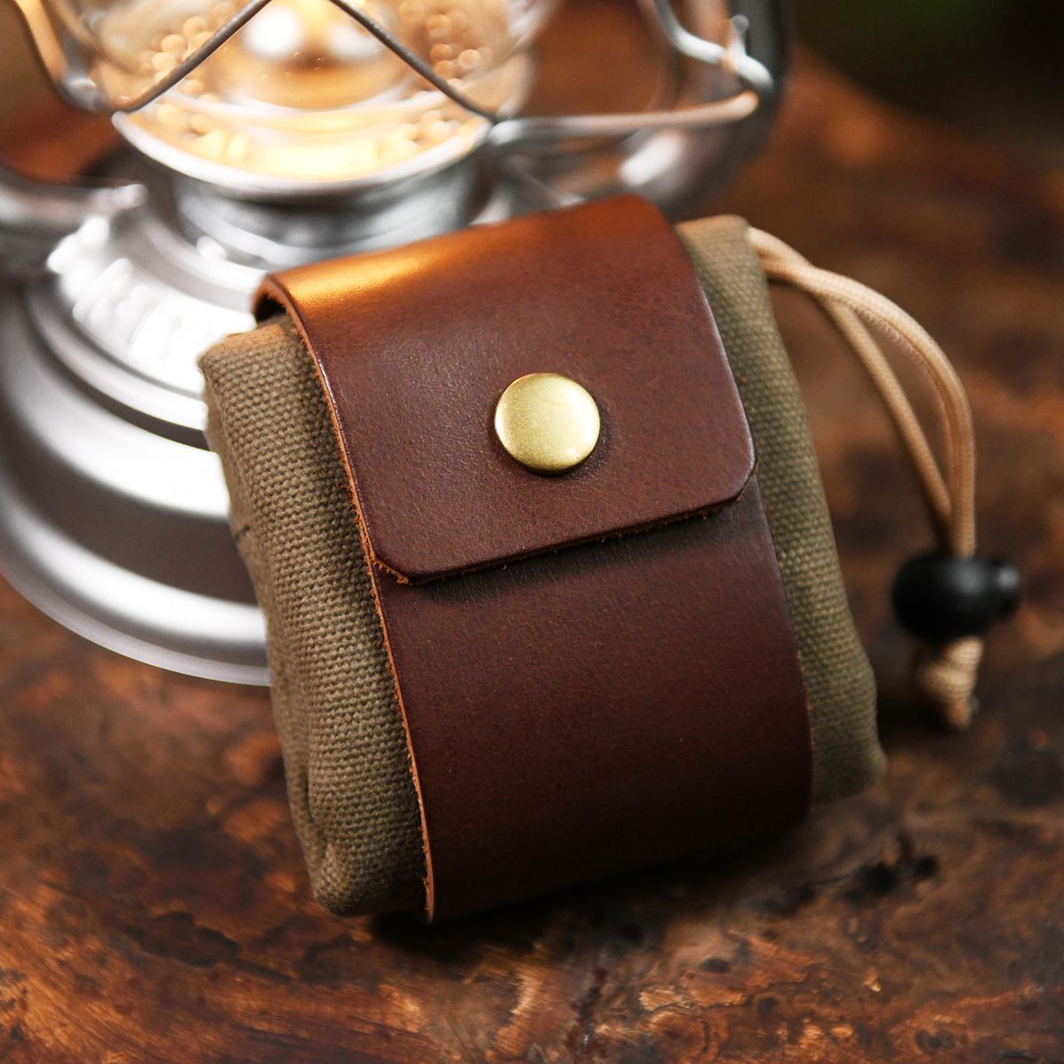 Folded Cowhide Ing Canvas Outdoor Portable Cosmetics Bag_voghion.com