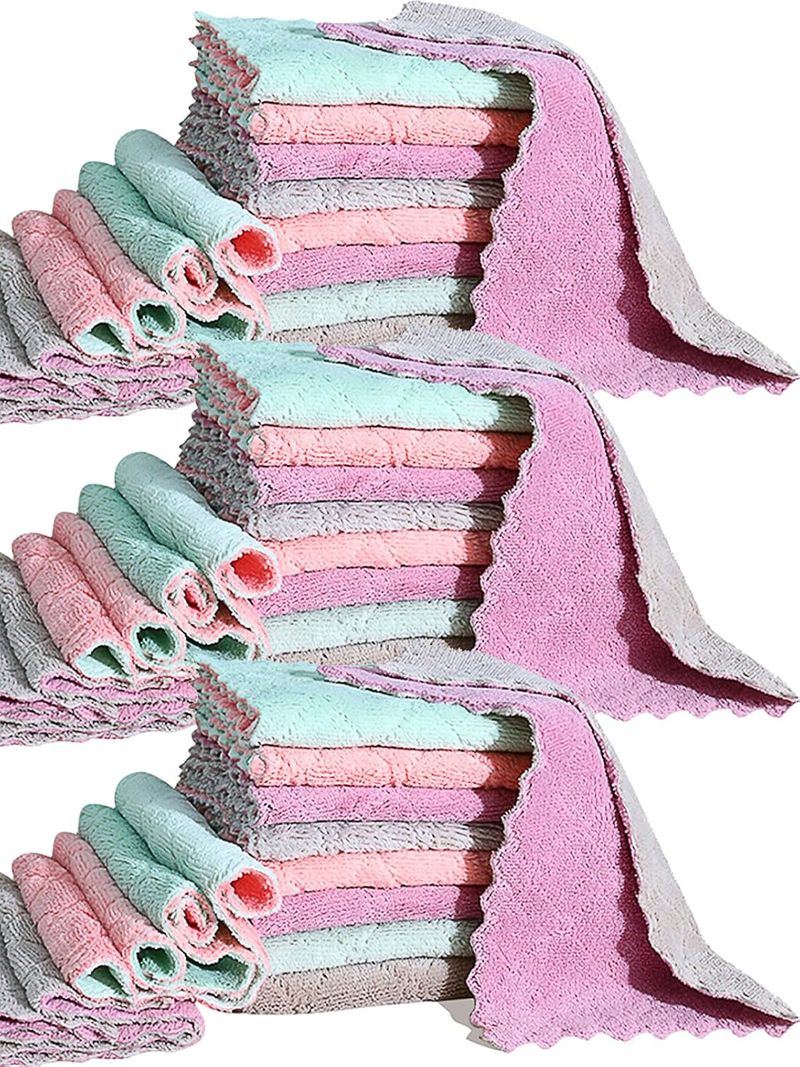 36-Pack Microfiber Cloths - Super Absorbent Cleaning_voghion.com