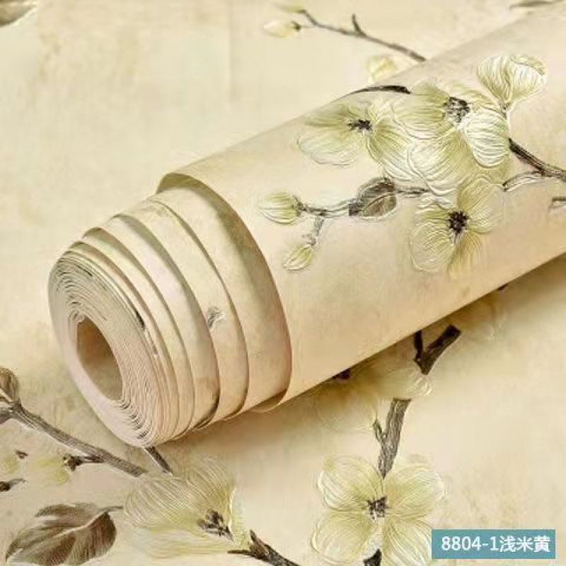 Precision Pressed Embossed Self-Adhesive Non-Woven Wpaper European Style Pastoral Living Room Bedroom TV Background_voghion.com