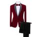 Traje casual de negocios de terciopelo para hombre, traje de padrino de boda de dos piezas_voghion.com