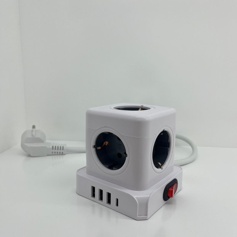 European Standard Rubik's Cube Tower Socket KC Certified One Turn Multi-intelligent Multi-purpose Power Strip USB Socket European Standard 16 Amp Sock_voghion.com