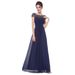 Elegantes Abendkleid aus Chiffon und Spitze für Damen – A-Linien-Ballkleid für Brautjungfern mit fließendem Rock und Blumenstickerei_voghion.com