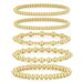 Set di braccialetti elastici con perline in oro da 4/5/6 mm, molto venduti_voghion.com