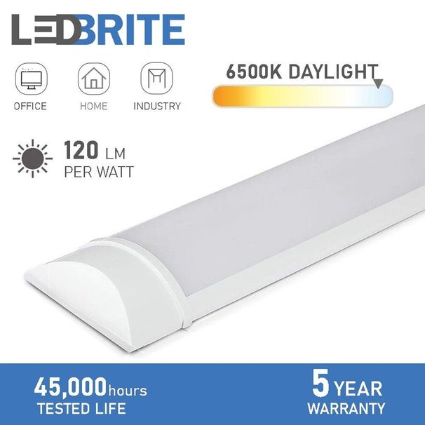 Réglette lumineuse LED 6 500 K, lumière du jour, bande fluorescente, montage fin, LEDBRITE_voghion.com