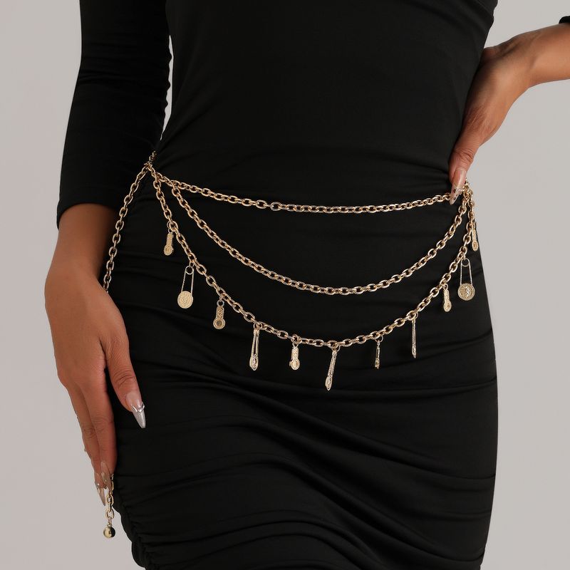 Jewelry Ins Retro Style Lion Head Pendant Waist Chain Multi Layer Metal Body Chain Versatile Skirt Chain_voghion.com