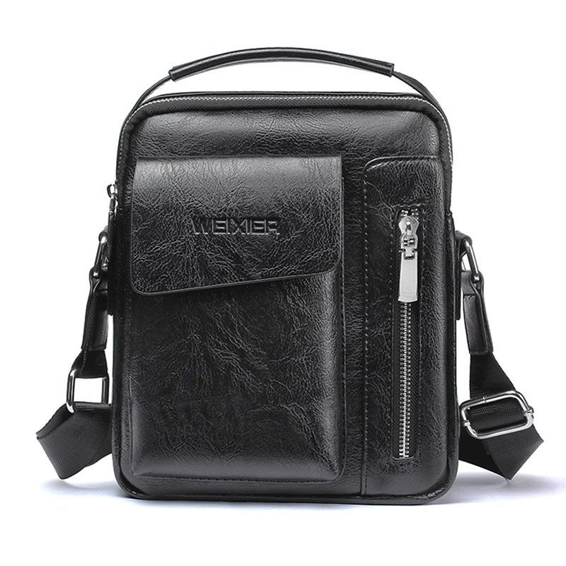 WEIXIER Men Shoulder Bags Crossbody Bag Multi-function Men's Handbags Capacity PU Leather Bag For Male Messenger Bags Tote Bag_voghion.com