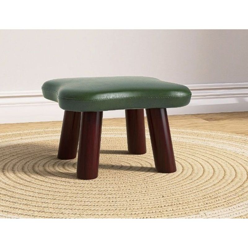 Creative Four-Leaf Clover Solid Wood Home Soft Cushion Low Living Room Coffee Table Sofa Footstool Shoe Changing Stool_voghion.com