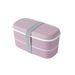 2Pcs Plastic Material Refrigerator Fresh-Keeping Double-Layered Lunch Box Microwave Heating Food Storage Container_voghion.com