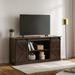 58' Farmhouse TV Stand And Entertainment Center For Televisions Up To 65 Inchs,with Sliding Barn Doors And Storage Cabinets,Espresso_voghion.com