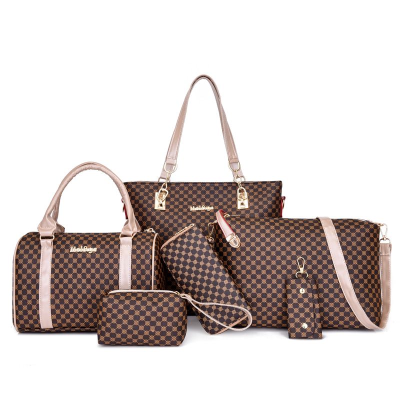 Borsa da donna alla moda, sei pezzi, borsa per mamma e bambino, grande capacità, borsa a tracolla singola, borsa a tracolla_voghion.com