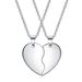 Colar com pingentes de meio coração e corrente combinados da moda em aço inoxidável para amantes_voghion.com
