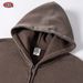 BE Men's Clothing|2025 European And American Retro Washed Vintage Boxy Fit Fleece-Lined Hooded Sweatshirt Double-Zip_voghion.com