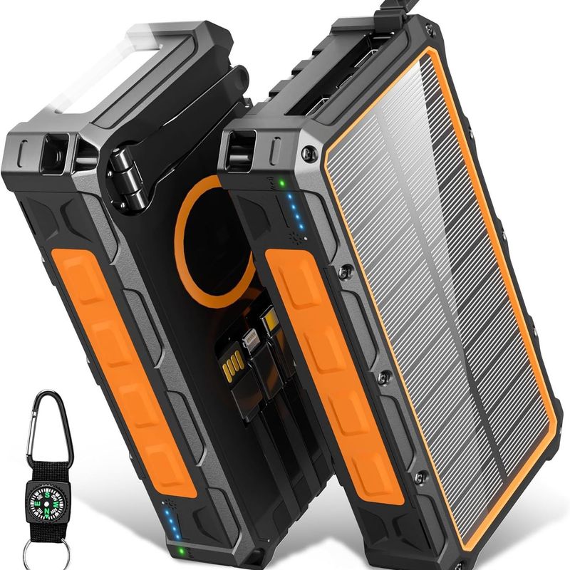Power Bank Private Model Solar Hand Crank Generator Wireless Charging Mobile Power Large Capacity 6800 With Wire Power Bank_voghion.com
